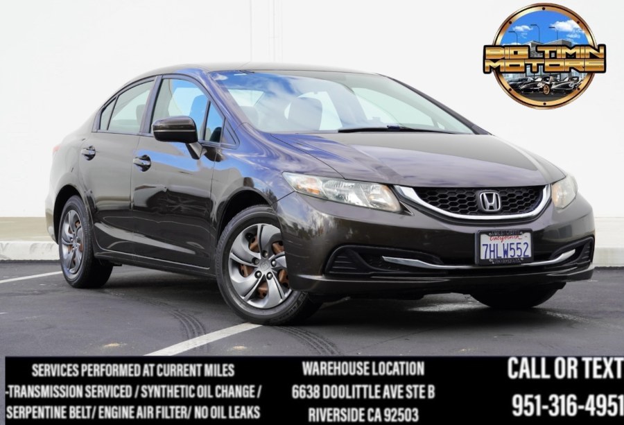 2014 Honda Civic LX (ONE OWNER) 4dr LX, available for sale in Riverside, California | Big Timin Motors LLC. Riverside, California