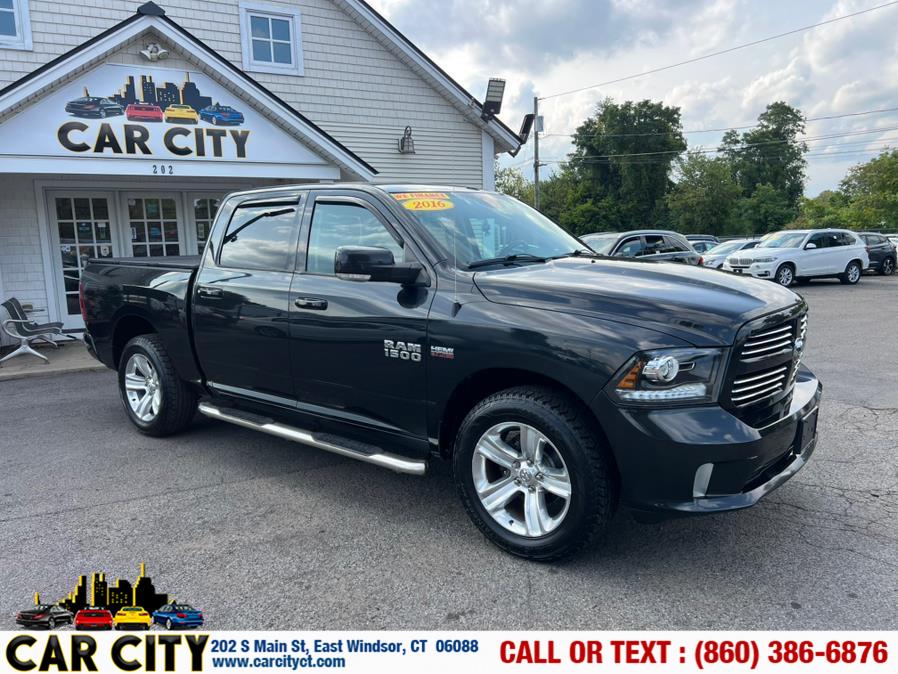 2016 Ram 1500 4WD Crew Cab 140.5" Sport, available for sale in East Windsor, Connecticut | Car City LLC. East Windsor, Connecticut