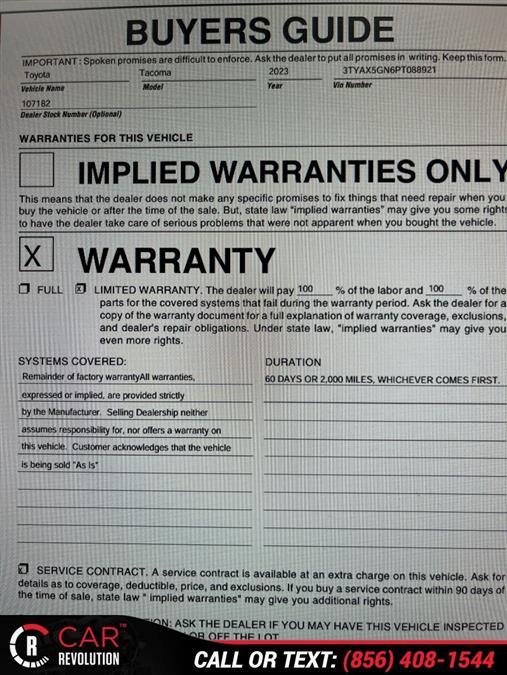 Used 2023 Toyota Tacoma in Maple Shade, New Jersey | Car Revolution. Maple Shade, New Jersey