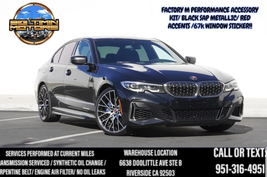 2020 G20 BMW B58 M340i M340i /  BLACK SAPP/ M PERF FACTORY KIT / 67k STKR, available for sale in Riverside, California | Big Timin Motors LLC. Riverside, California