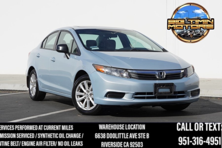 2012 Honda Civic Sdn EX SUNROOF/ BLUETOOTH/ ONE OWNER /22K MILES!!, available for sale in Riverside, California | Big Timin Motors LLC. Riverside, California