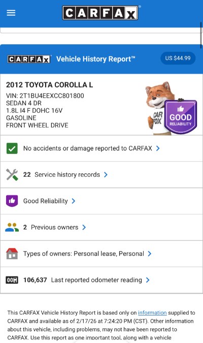 2012 Toyota Corolla