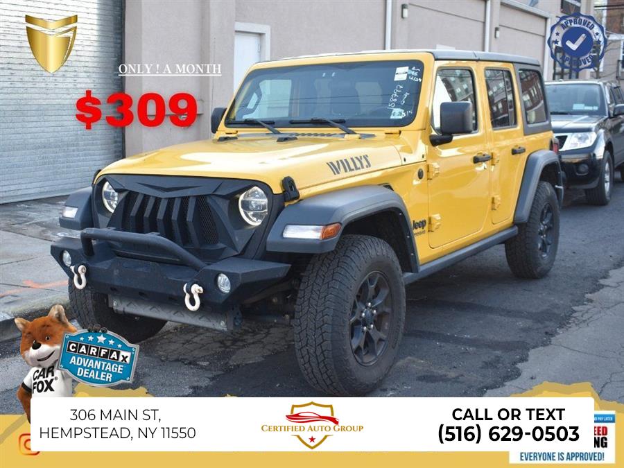 2021 Jeep Wrangler Unlimited Willys, available for sale in Hempstead, New York | Certified Auto Group. Hempstead, New York