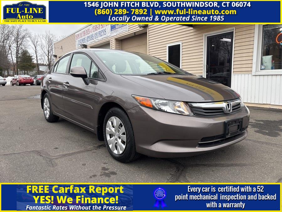 2012 Honda Civic Sedan 4dr Auto LX, available for sale in South Windsor , Connecticut | Ful-line Auto LLC. South Windsor , Connecticut