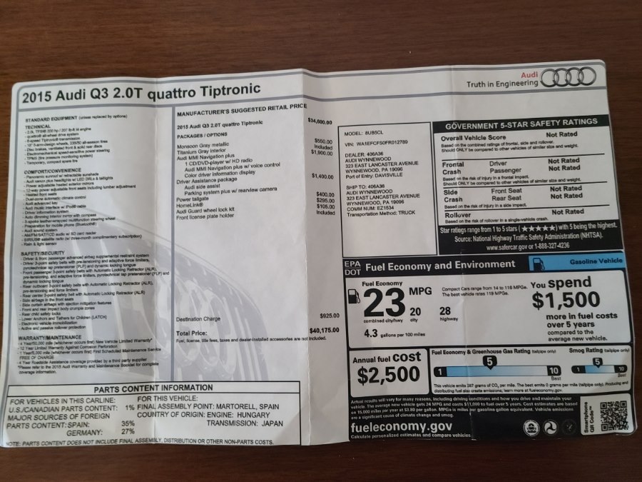 Used 2015 Audi Q3 in Milford, Connecticut | Chip's Auto Sales Inc. Milford, Connecticut